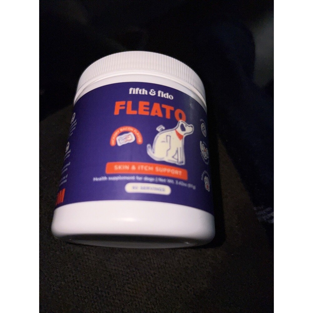 Fifth & Fido Fleato Skin & Itch Support for Dogs Hickory Bacon 60 Servings